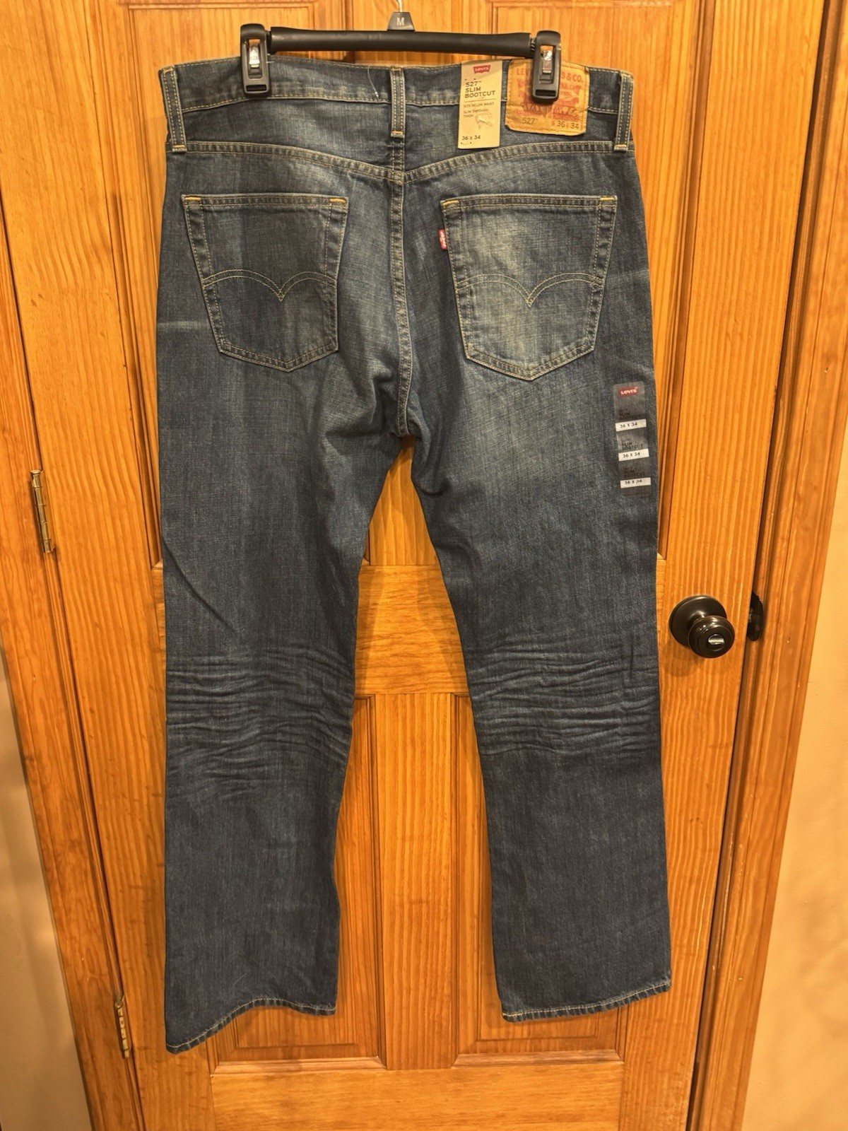 NWT Levi’s 527 Slim Bootcut Fit Denim Blue Jeans 36x34 Western Country 2018 thumbnail 6