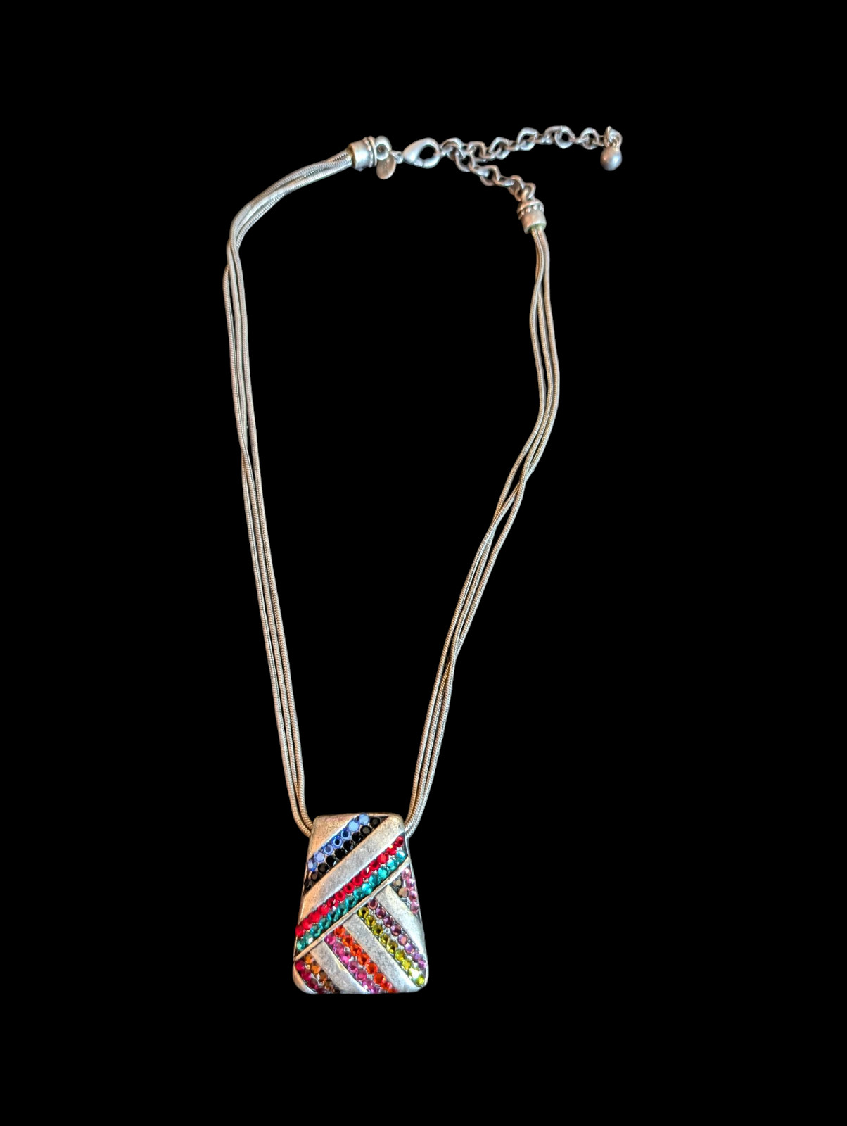 Chicos Distressed Silver Multicolored Rhinestone … - image 10