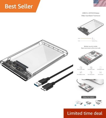 2.5'' External Hard Drive Enclosure with USB 3.1 - Fast 5Gbps Transfer Speed