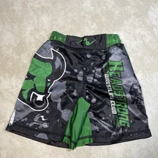 Cradle Gear Headstrong WC YOUTH Black Green Satin Wrestling Shorts Size YM 1103