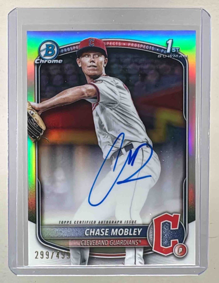 Chase Mobley 2025 Bowman #CPA-CMY Refractor Chrome Auto 1st RC 299/499