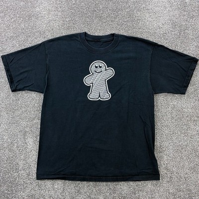 Vintage Ginger Bread Man Shirt Mens Large Black Not a Cookie Cutter Person Style