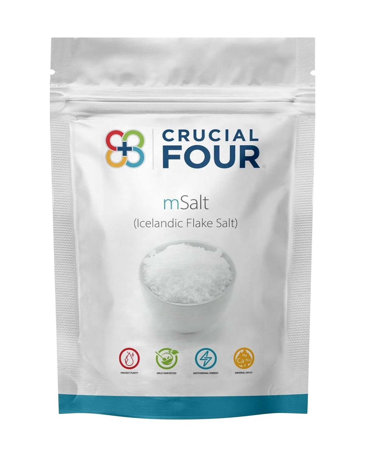 Crucial Four - mSalt (Icelandic Flake Salt) – Organic Flake Salt 8 oz