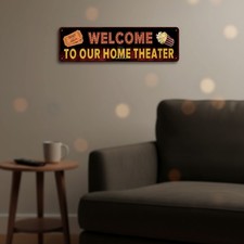 Charming Vintage Wall Sign - 4x16” Home Theater Decor for Cafes & Pubs