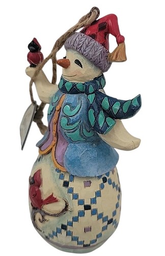 Jim shore Heartwood Creek Snowman with Cardinal Hanging Ornament 2016 Christmas - Picture 2 of 5