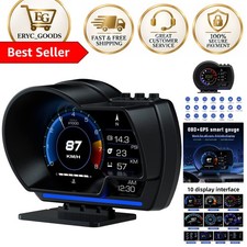 Smart Car Gauge Hud Obd Gps Speedometer Voltage Fuel Consumption Display