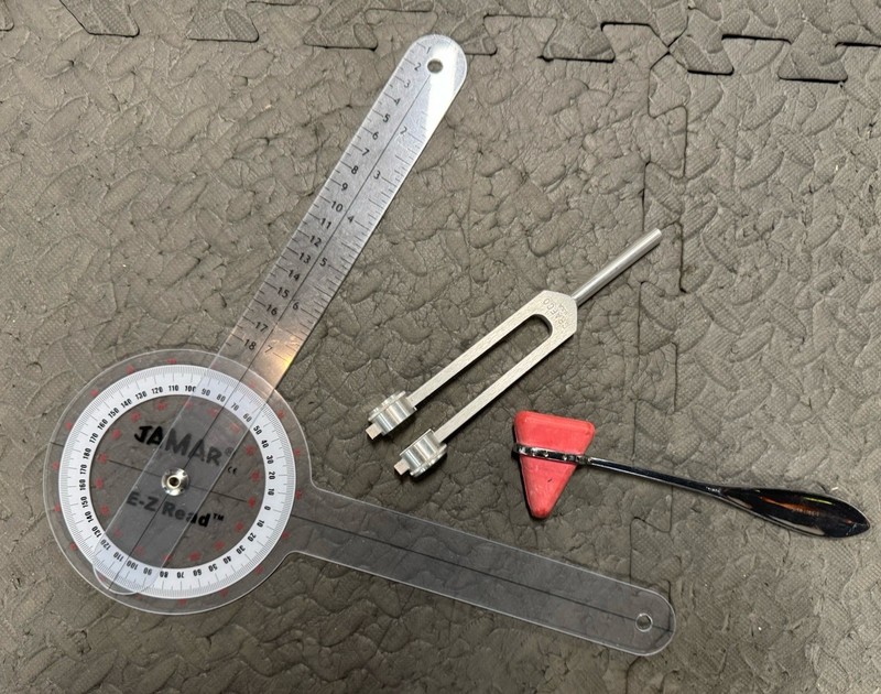 Goniometer, Neurological Reflex Hammer and Tuning Fork For Physical Therapy