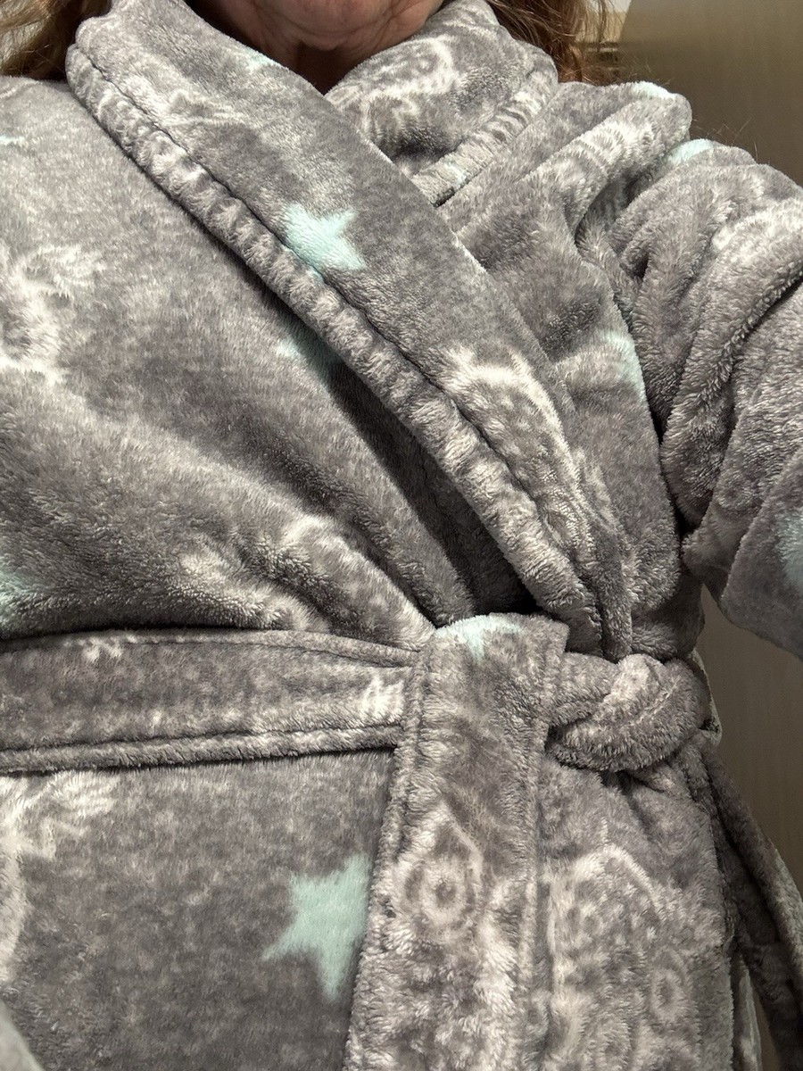 slim fit dress slacks Slumber Hut Womens Grey Star Print Dressing Gown main image 0