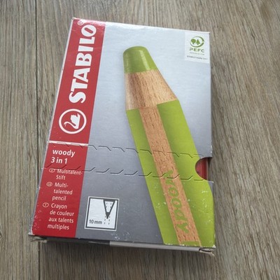 5er Pack Stabilo Woody 3 in 1 Jumbo Farbstifte Buntstifte Multitalent Rot