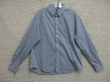 Tommy Hilfiger Button Up Shirt Large Adult Blue STretch Regular Fit Pocket Mens