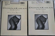 2 Donna Karan New York Pantyhose Sm 226 Sheer Satin Palomino Lace Control Top