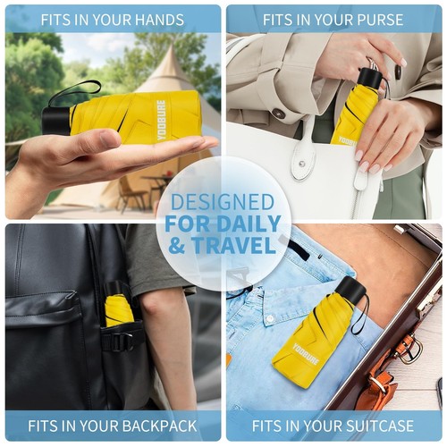 Small Mini Umbrella with Case Light Compact Design Perfect for Travel Lightwe... - Picture 3 of 7