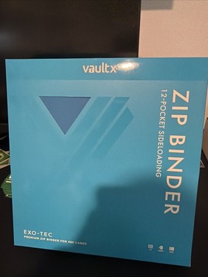 Vault X - 12 Pocket Sideloading Exo Tec Premium Zip Binder Neon Blue