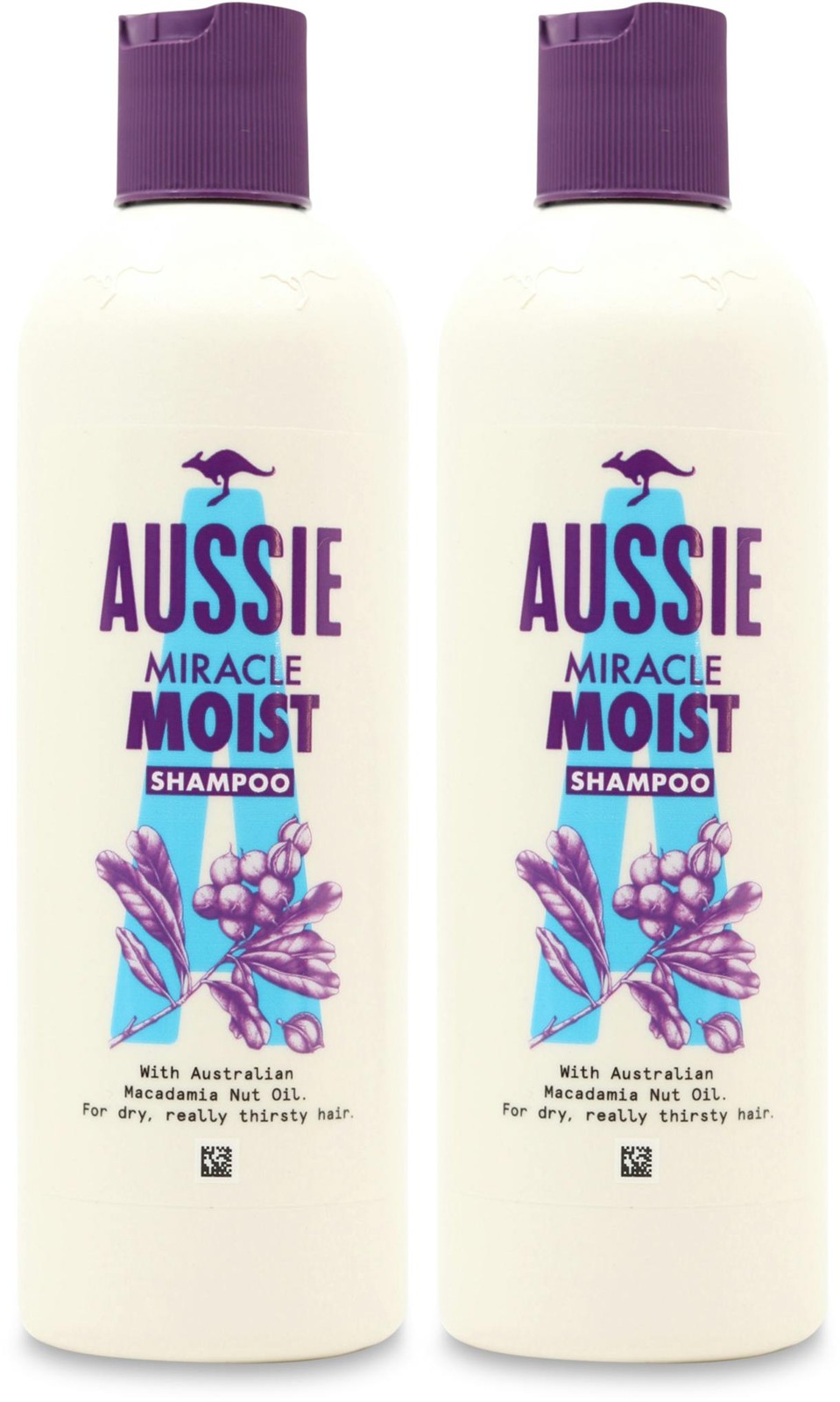 Aussie Miracle Moist Shampoo for Dry Hair 300ml X 2