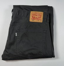 Levis 505 Mens Jeans 36x32 Black Straight Leg Zip Fly Denim Classic Western EUC