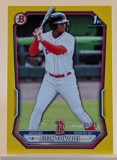 2026 Bowman Justin Gonzales Red Sox 1ST YELLOW BORDER PAPER PROSPECT /75 #BP-141