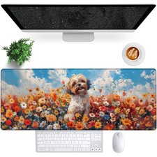 Cute Dog Gaming Mouse Pad, 31.5" 11.8" Extended Desktop Puppy Mouse Pads for ...