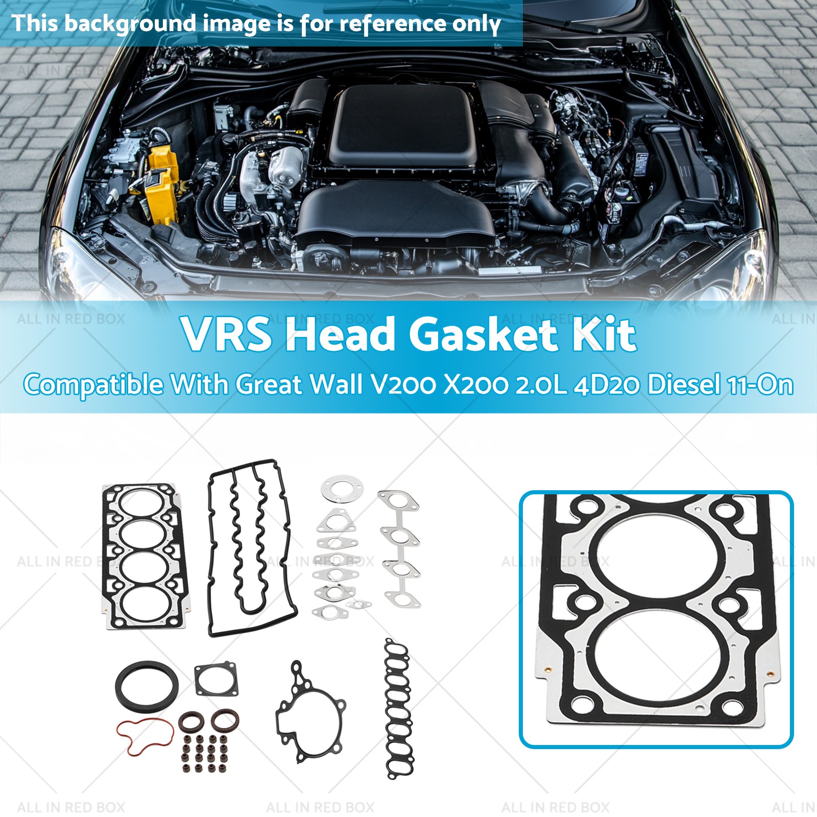 VRS Cylinder Head Gasket Kit Suitable for Great Wall V200 X200 4D20 Diesel 11-On
