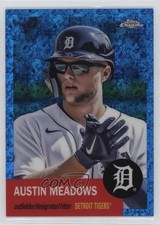 2022 Chrome Platinum Anniversary Blue Mini-Diamond Refractor Austin Meadows 13dp