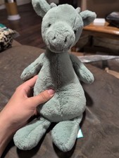 Jellycat London Bashful Dragon Plush Sage Green Stuffed Animal Toy Med 12"