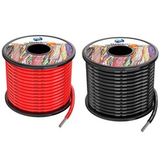 12 awg 3.3mm  Silicone Electrical Wire Cables 60 Feet 30ft Black and 30ft Red...