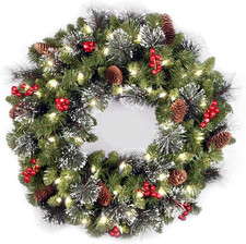 National Tree Company 24In Pre-Lit Crestwood Spruce Christmas Wreath