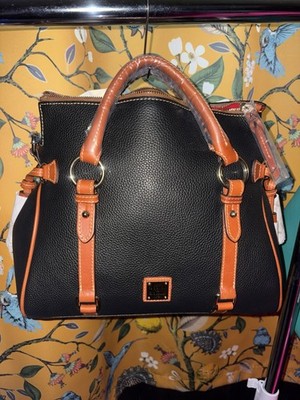 New Dooney And Bourke Large Pebble Grain Black Satchel