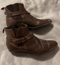 Vintage Wrangler Brown Leather Cowboy Western Chelsea Boots - Size 5