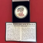 1999 $1 American Silver Eagle 1oz .999 Fine Silver Colorized USA Flag Painted