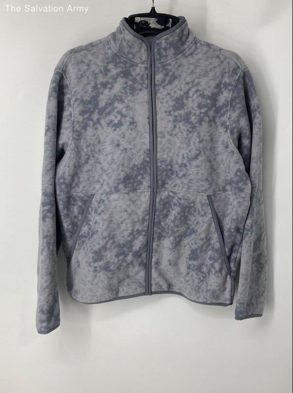 Old Navy Mens Gray Tie Dye Long Sleeve Full-Zip Fleece Jacket Size Small