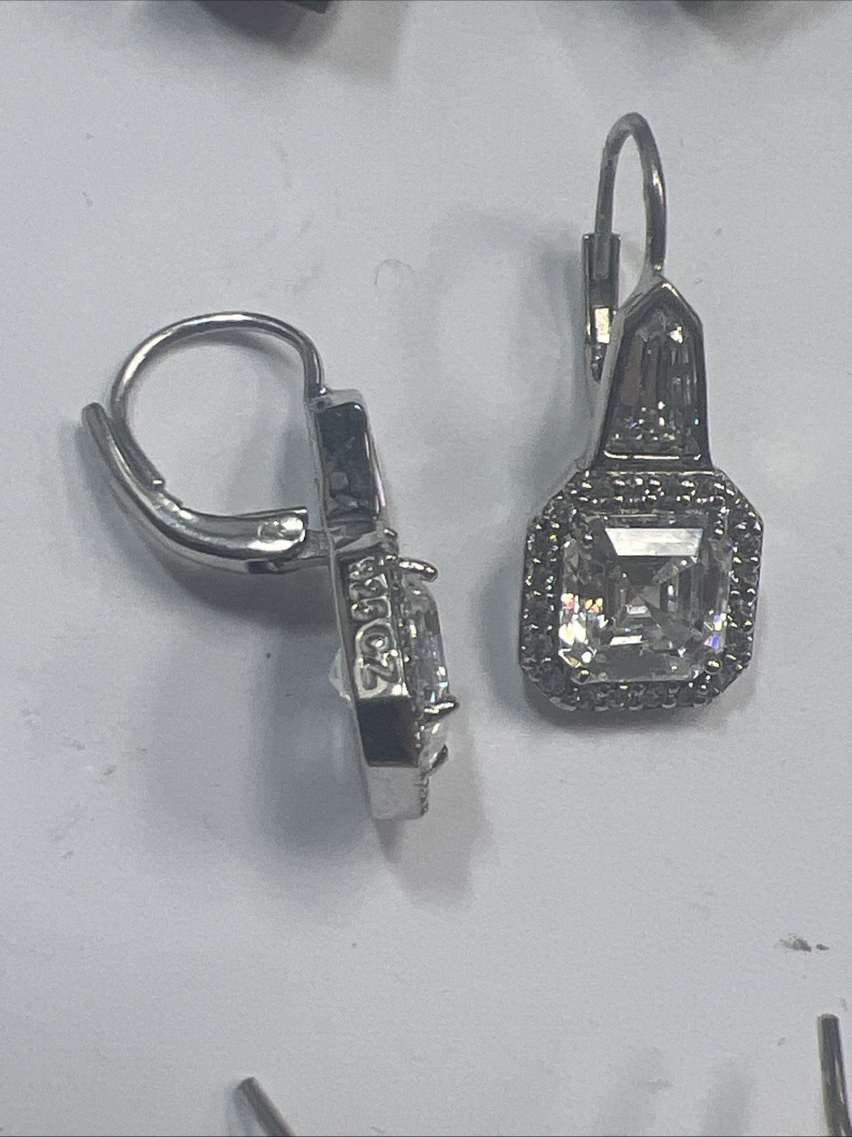 Sterling Silver .925 Multi Gemstone Dangle Hoop P… - image 18