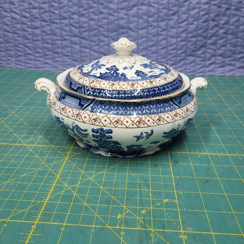Booths Real Old Willow Soup Tureen Blue White China With Lid A8025