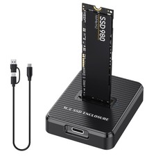 NVMe M.2 Reader/Writer, M.2 SSD to USB-A/C Reader Adapter Compatible with M.2...