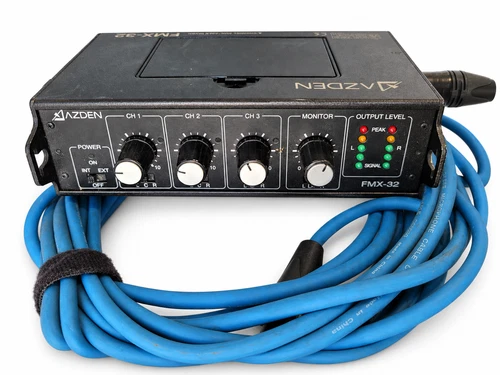 Azden FMX-32 3-Channel Portable Field Audio Mixer w/ XLR Cable