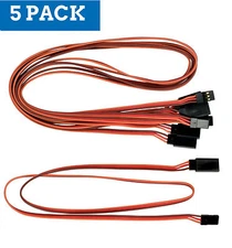 Apex RC Products JR Style 24" / 600mm Servo Extension - 5 Pack #1022