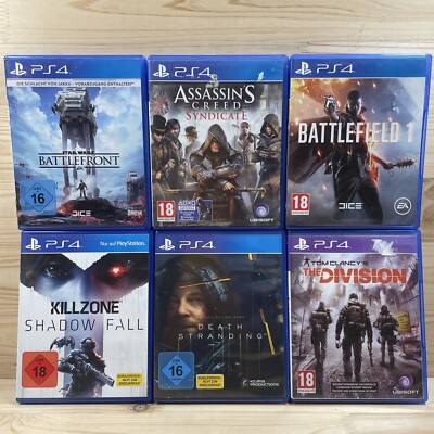 6x Sony PS4 Spiel   Death Stranding KILLZONE Battlefront BATTLEFIELD Creed #B33+