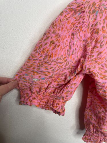 Vero Moda Medium Nemi abstrakter Druck One Shoulder Top in Prisma Pink Cropped Neu mit Etikett - Bild 5 von 14