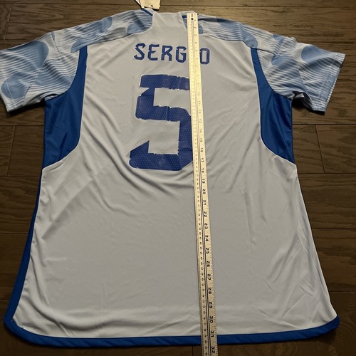 ADIDAS Spain Away Jersey 2022 FIFA World Cup Sergio Busquets #5 XL Barcelona NEW - Picture 14 of 15