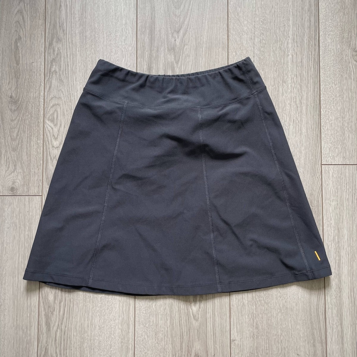 ★YOUTHBATH★ZIPPER DENIM SKIRT_CHARCOAL★正規品/直送料込 Lucy Tech A-Line Skirt Women's XS Gray Elastic Waist Pull-On