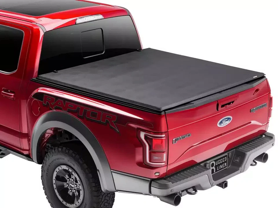 Cubierta Tonneau de plataforma plegable suave forro resistente Silverado Sierra 2019-2024 6,6 Foto 2 de 4