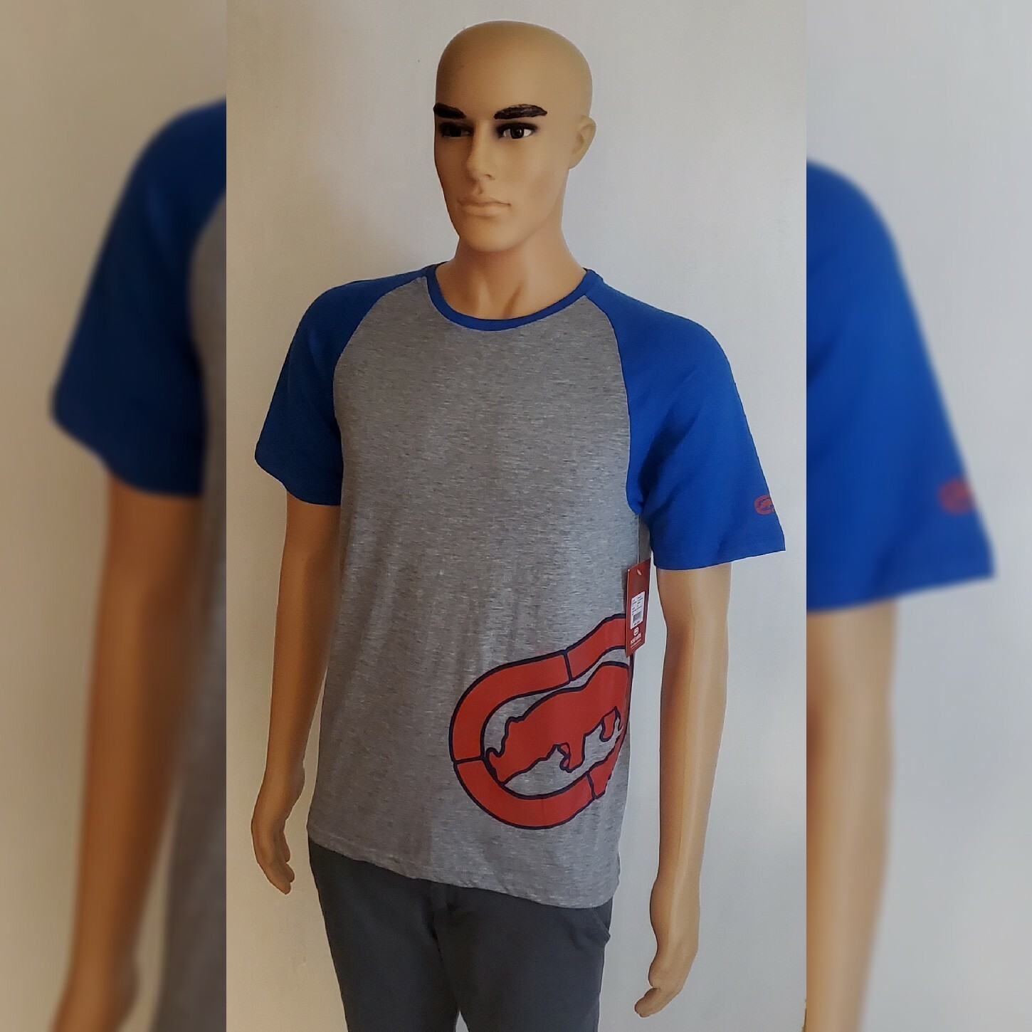 Ecko Unltd Loungewear Tshirt Men's Short Sleeve Size M Grey Lateral Rhino Logo