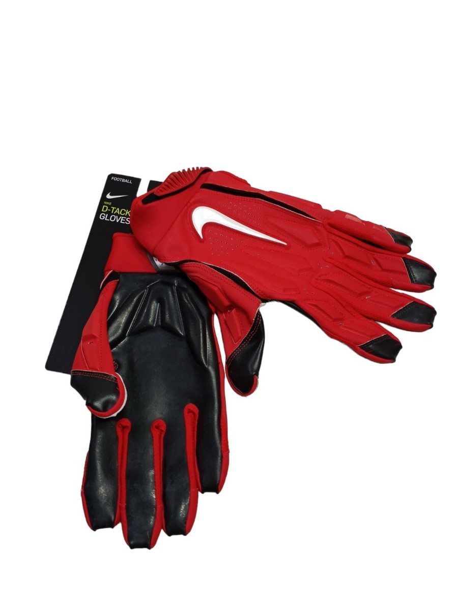 Nike D-Tack Red Lineman Football Gloves Mens Size XXXL Athletic - Main Image