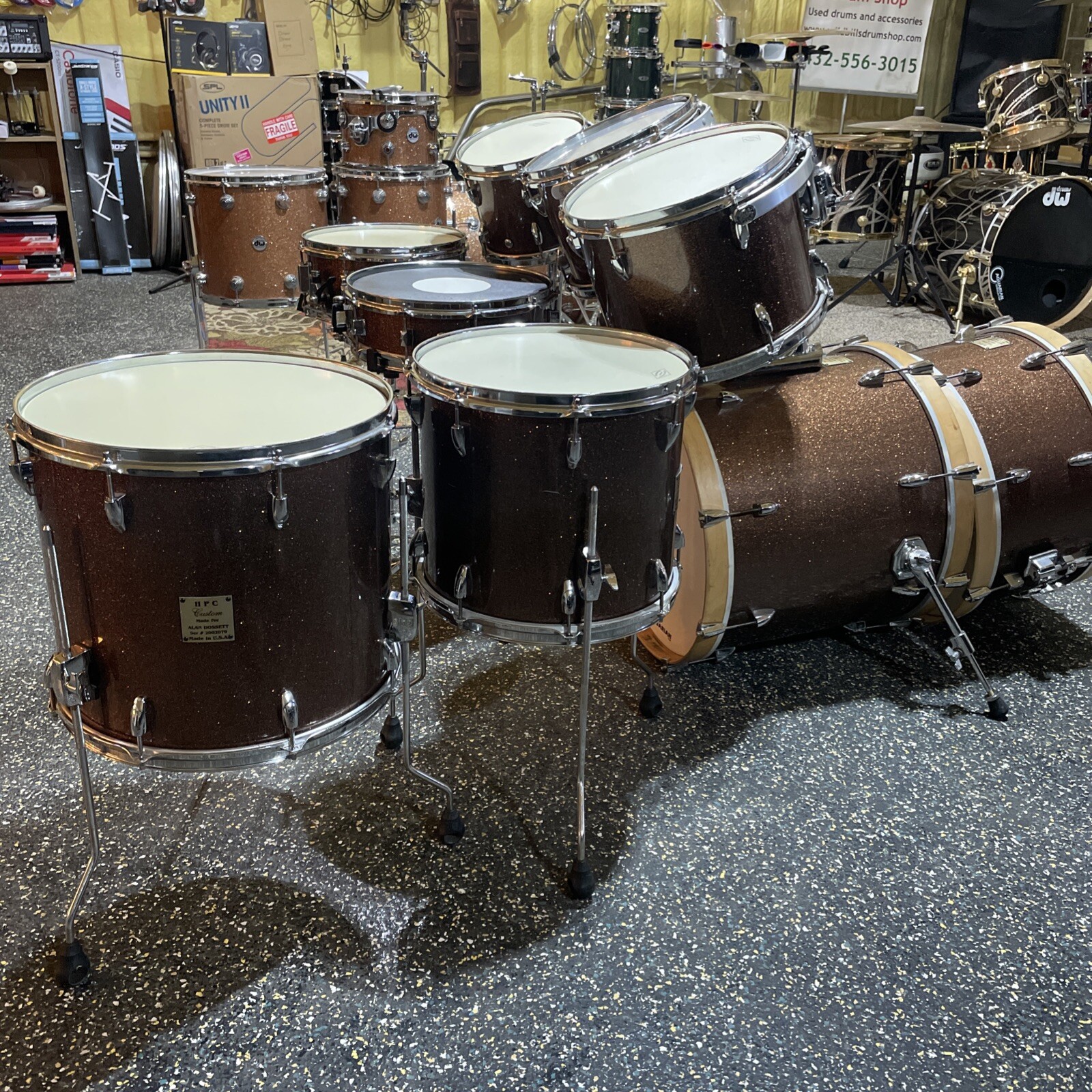 HPC Custom Made Carbon Fiber Tempus shells drums 9 piece shell pack U.S.A.