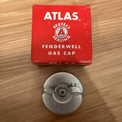 VINTAGE ATLAS GAS CAP SIZE C-2 VENTED NOS UNUSED IN BOX 60-70s CAR AUTO HOT ROD