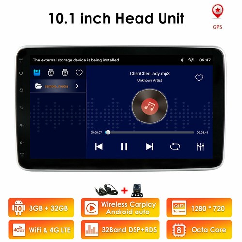 10.1" Single Din Rotatable Stereo Radio 8Core Android 10 GPS CarPlay WiFi/4G LTE - Picture 5 of 12