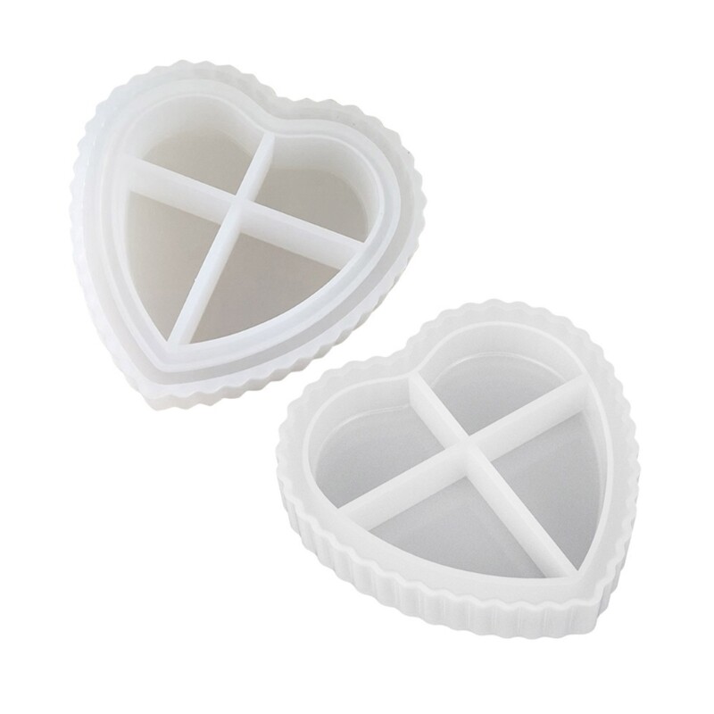 Heart Shaped 3D Epoxy Resin Silicone Mold for DIY Craft Storage Box