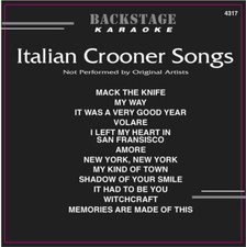 Karaoke Backstage CD G Italian Crooner Songs 4317 Amore,Witchcraft,My Way