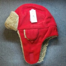 Baby Gap Sherpa Lined Trapper Beanie Winter Cap/Hat Red  Toddler Size M/L  NEW