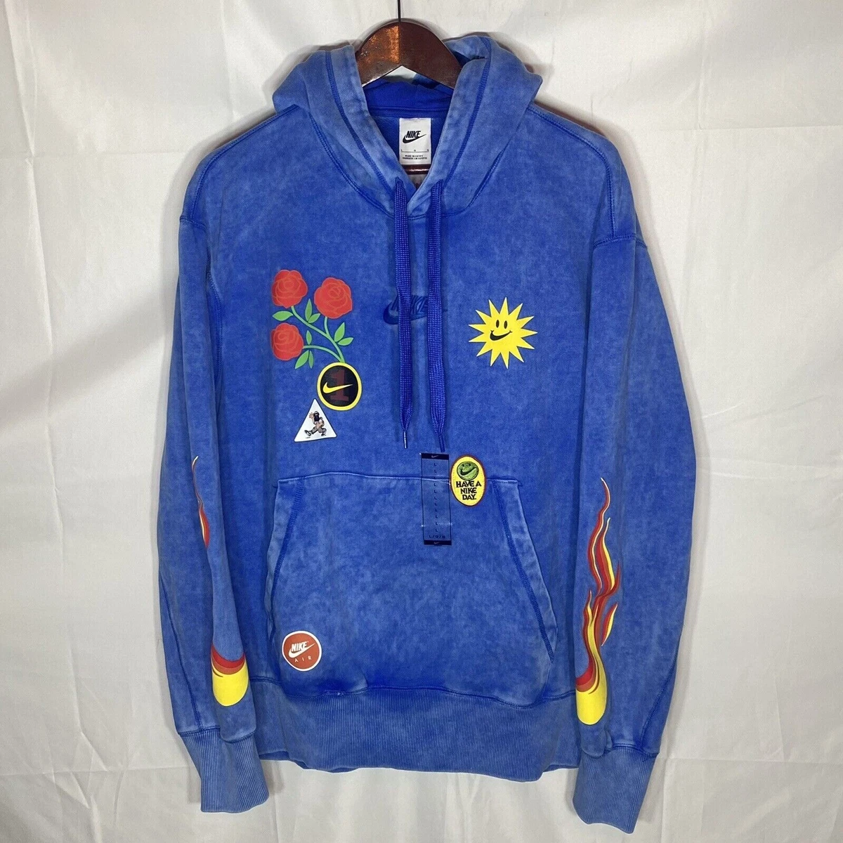 Nike Game Royal Blue Fleece Washed Pullover Hoodie DZ3053 480 Men XL 120