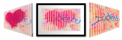 E M ZAX ''I LOVE YOU'' ORIGINAL HAND PAINTED 3D POLYMORPH ON PAPER H/S FRAMED COA